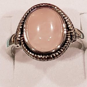 Antique Silver Rose Quartz Ring